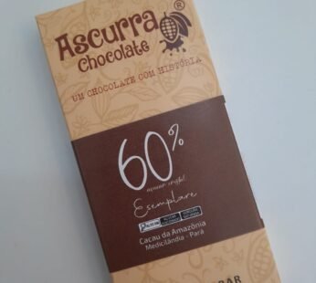 Barra de Chocolate Ascurra 60% Açúcar Cristal 40g