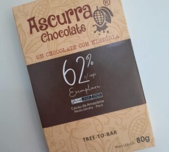 Barra de Chocolate Ascurra 62% Com café 80g