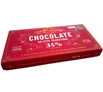 Barra Haenssgen Chocolate Ao Leite Tradicional 34% Cacau 400g
