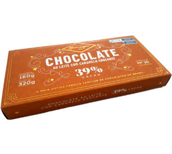 Barra Haenssgen 39% Cacau Chocolate Ao Leite Com Caramelo Crocante 400g