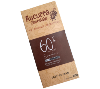 Barra de Chocolate Ascurra 60% Açúcar Cristal 40g