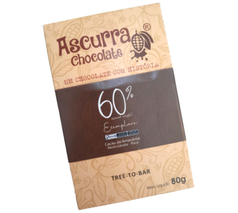 Barra de Chocolate Ascurra 60% Açúcar Cristal 80g