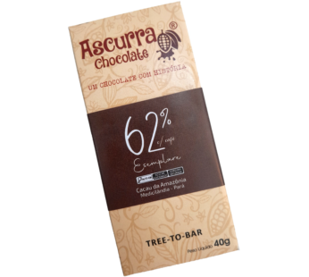 Barra de Chocolate Ascurra 62% Com café 40g
