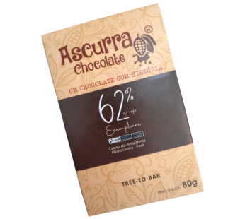 Barra de Chocolate Ascurra 62% Com café 80g