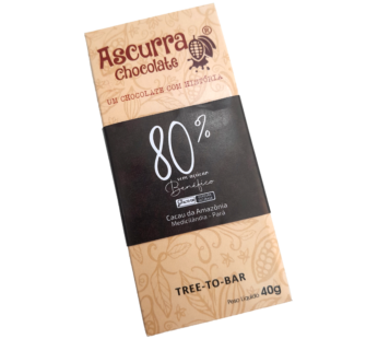 Barra de Chocolate Ascurra 80% Sem Açúcar 40g