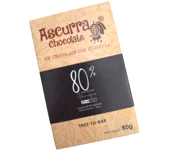 Barra de Chocolate Ascurra 80% Sem Açúcar 80g