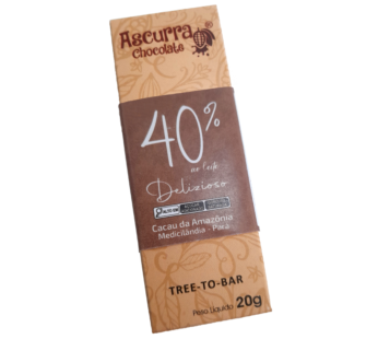 Barra Chocolate Ascurra 40% Açúcar Cristal 20g