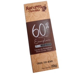 Barra Chocolate Ascurra 60% Açúcar Cristal 20g