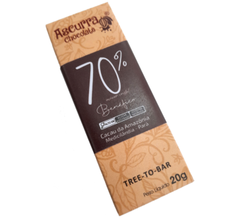 Barra Chocolate Ascurra 70% Açúcar Cristal 20g
