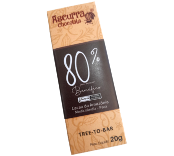 Barra Chocolate Ascurra 80% Sem Açúcar 20g