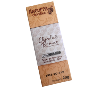 Barra chocolate Ascurra Chocolate Branco com Cumaru e nibs 20g